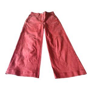 Everlane Womens Size 2 Chopped Wide Regular Rust 97% Cotton Pants